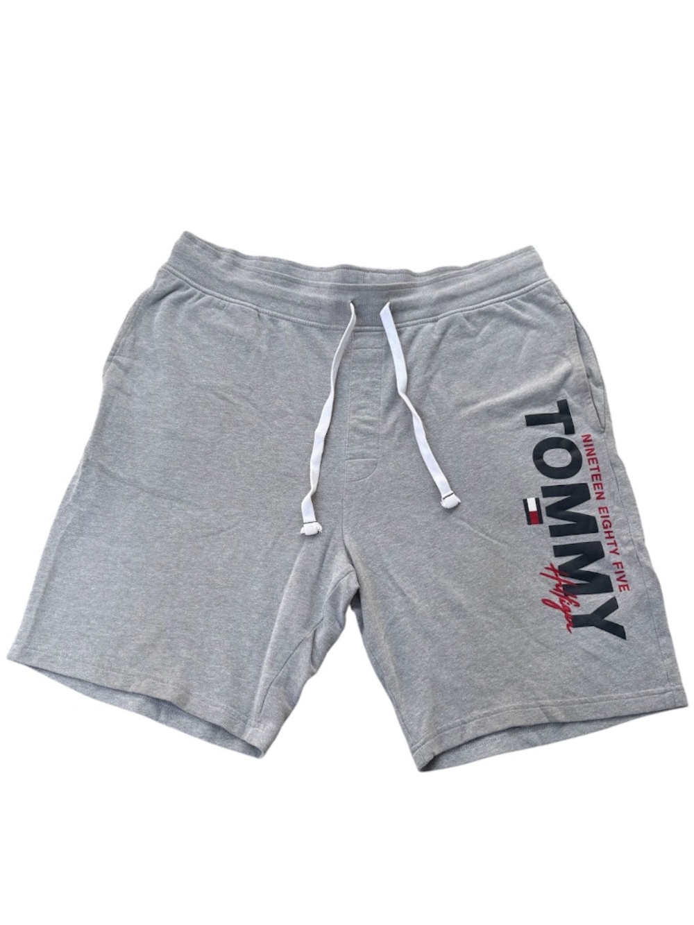 Tommy Hilfiger Men’s Gray Lounge Shorts Large Elastic Waist Drawstring Sleep